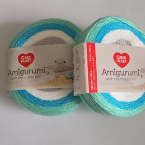 Red Heart Amigurumi Yarn - Blue, Green, White